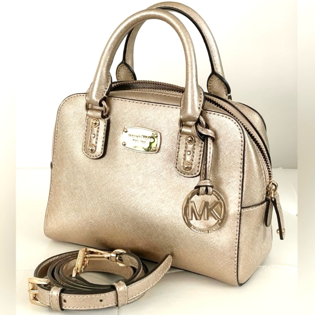 Michael Kors Gold Metallic Satchel Bag